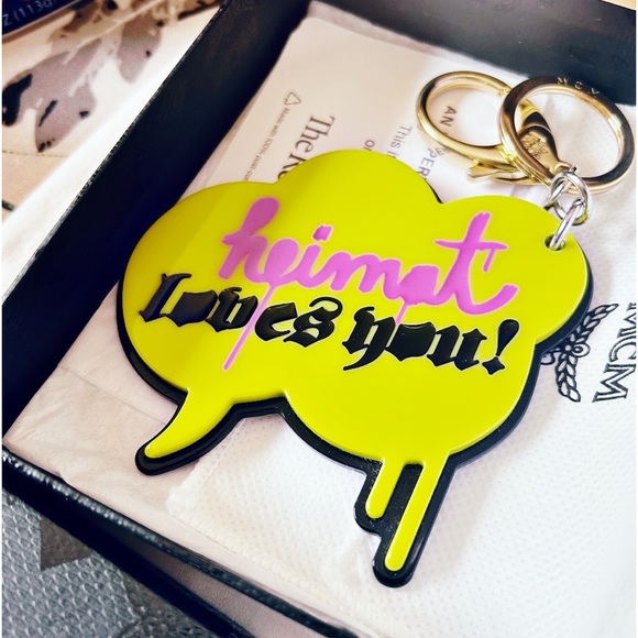 Authentic MCM x Strumbel Brand New Limited Edition Neon Bag Charm / Keychain - Picture 2 of 12